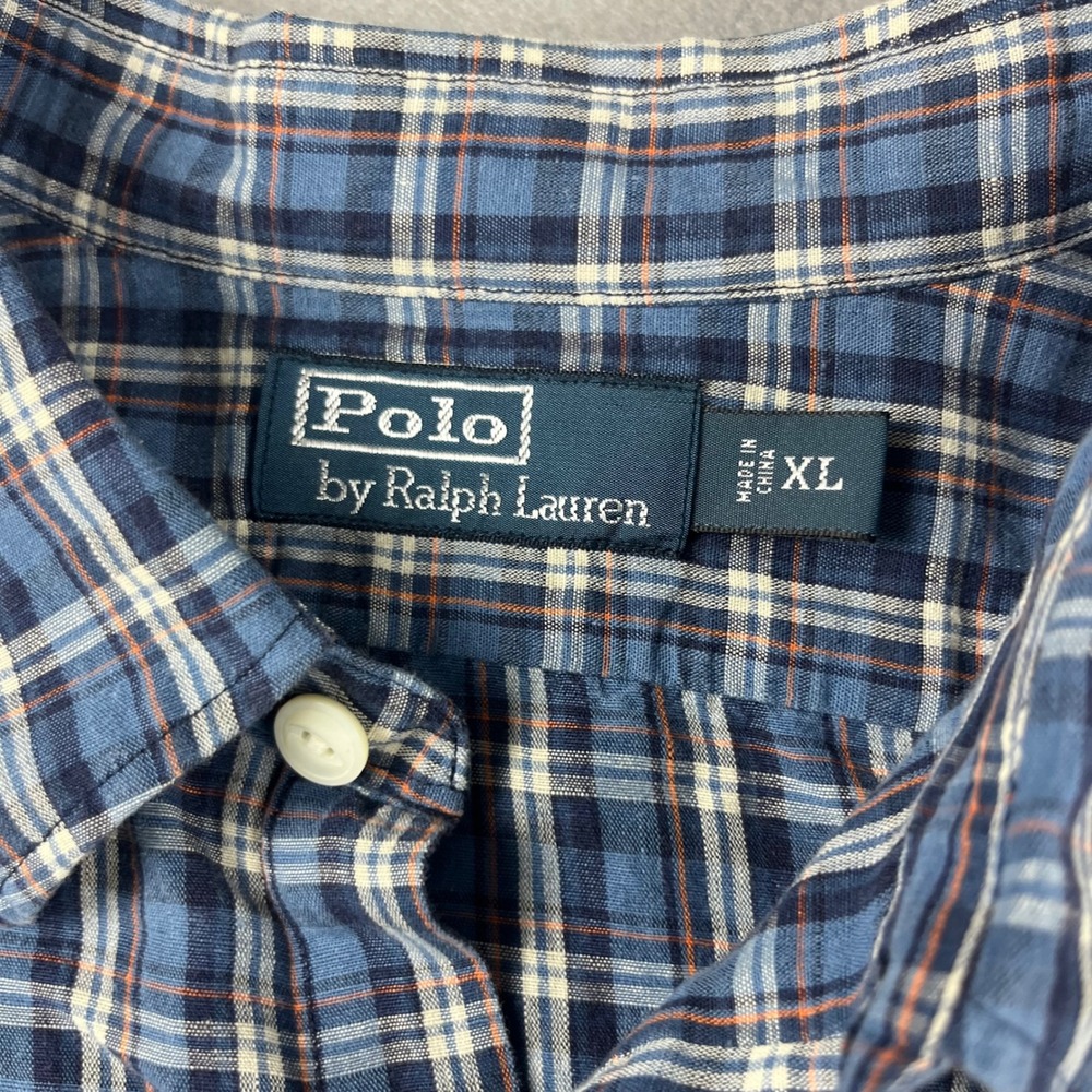 Polo Ralph Lauren Mens XL Blue Plaid Button Down Shirt Long Sleeve NWT - Picture 6 of 8
